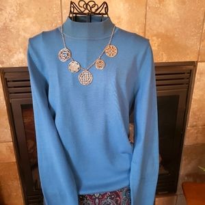 💙August Silk mock turtleneck